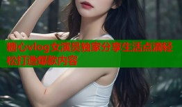 糖心vlog女演员独家分享生活点滴轻松打造爆款内容