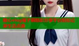 糖心vlog橘子猫精彩分享平台轻松记录生活点滴