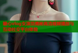 糖心vlog女演员揭秘高清视频播放与互动社交平台体验