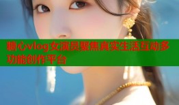 糖心vlog女演员聚焦真实生活互动多功能创作平台
